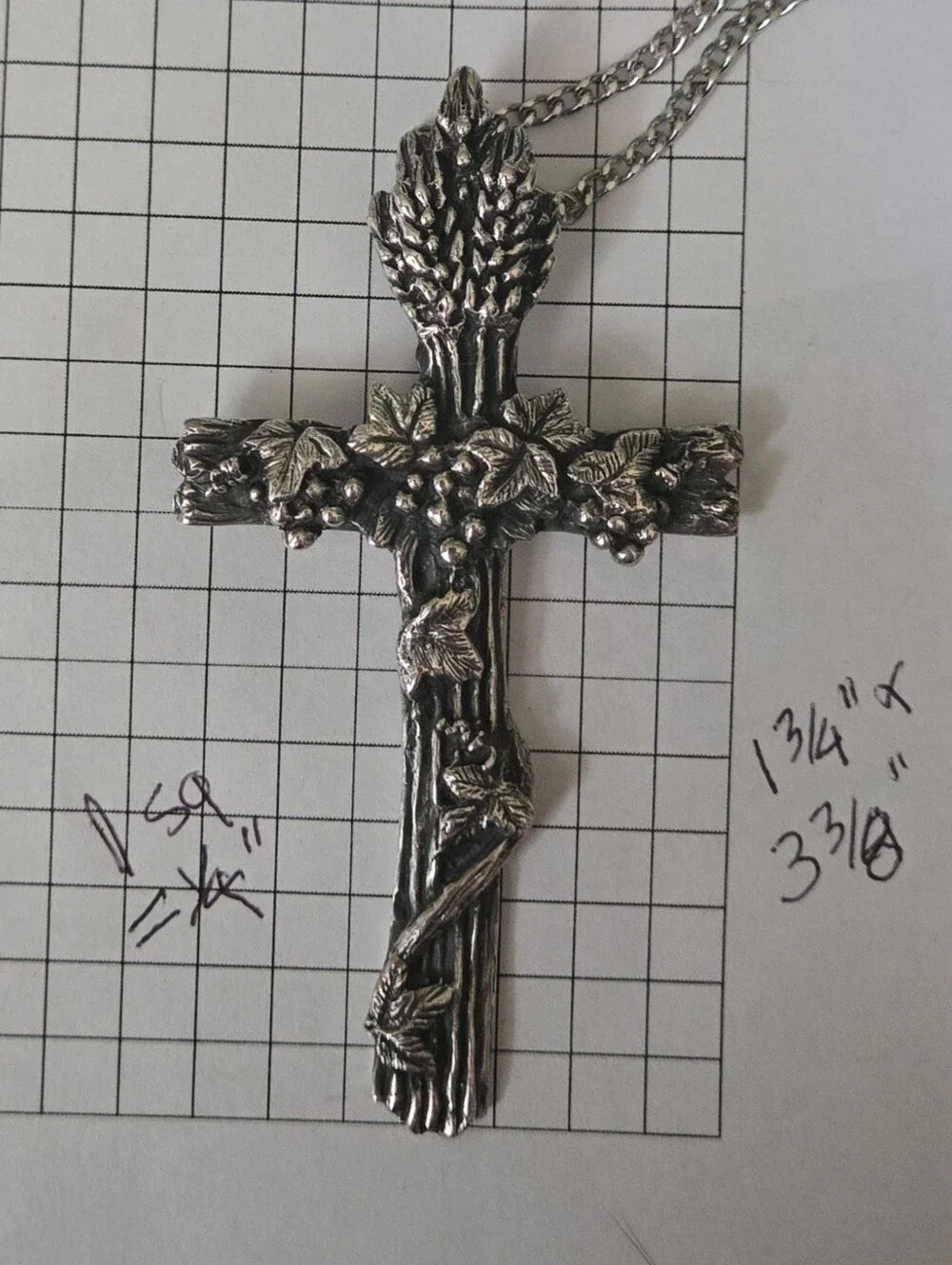 James Avery RETIRED Silver Harvest Cross. Rare XL sz 1 3/4 x 3 3/8.